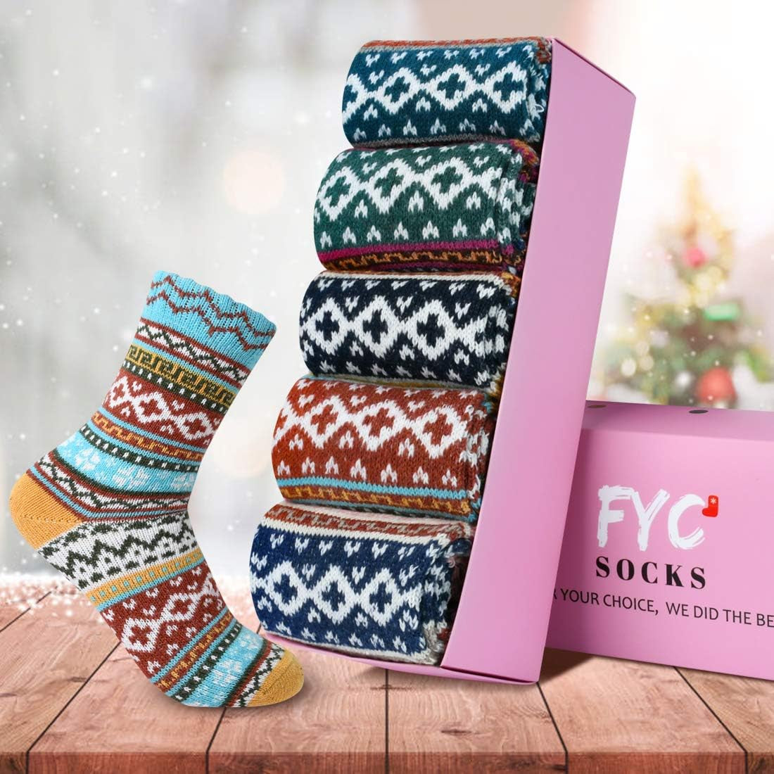 Socks for Women - Stocking Stuffers Gifts for Women - Warm Thick Soft Wool Cozy Crew Socks Christmas Gifts for Woman