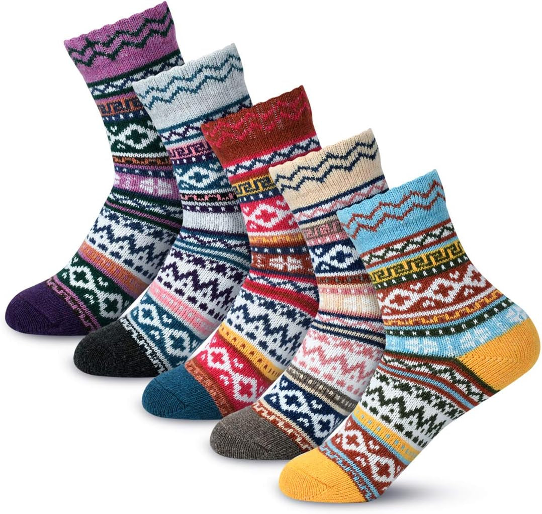 Socks for Women - Stocking Stuffers Gifts for Women - Warm Thick Soft Wool Cozy Crew Socks Christmas Gifts for Woman