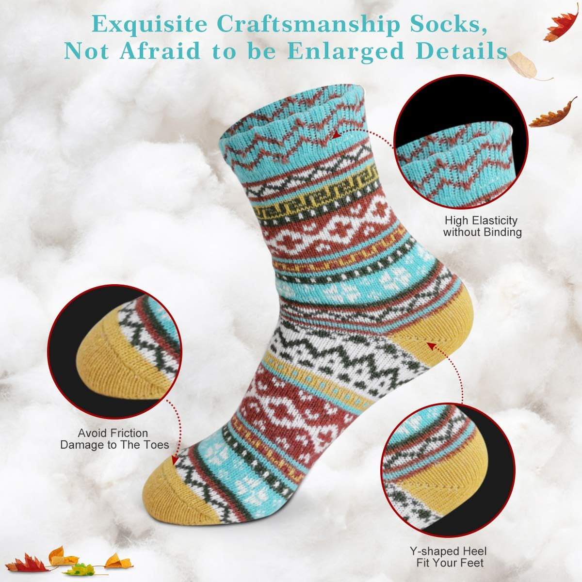 Socks for Women - Stocking Stuffers Gifts for Women - Warm Thick Soft Wool Cozy Crew Socks Christmas Gifts for Woman
